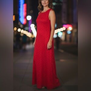 SIZE Large gently loved  Studio One Red lace overlay Maxi Dress